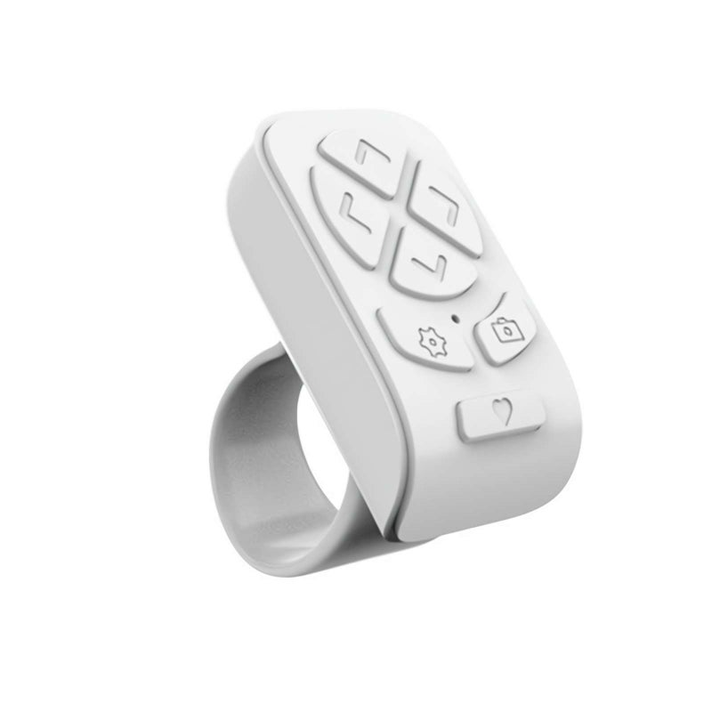 Fingertip Wireless Bluetooth Remote Control, E-book Page Turner,bluetooth 5.2 Ring Control,rechargeable, Camera Shutter, for Videos,photos,novels (White) - Image 1